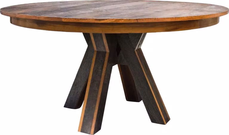 Stół do jadalni Casa Padrino ciemny brąz / czarny Ø 150 x wys. 77 cm - Luksusowe meble do jadalni