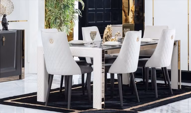 Design Luksusowe Stoły Do Jadalni Włoskie Meble Stół Fotel 6x Krzesła Nowy