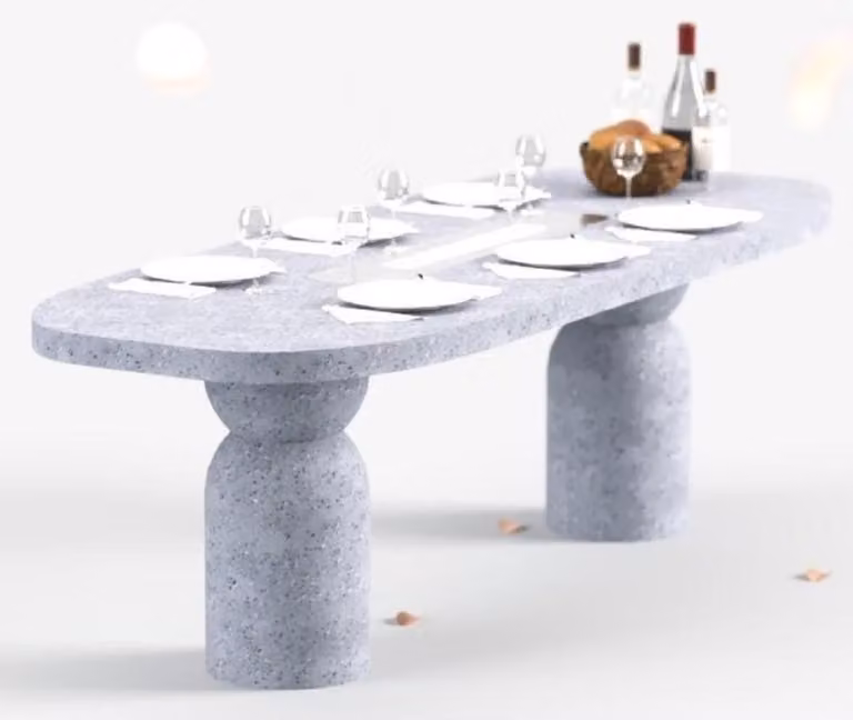 Stół jadalny Casa Padrino z kominkiem na bioetanol, wymiary: 240 x 110 x 75 cm - Dostępny w różnych kolorach - Stół do jadalni - Stół do ogrodu - Meble do jadalni - Meble ogrodowe - Luksusowe meble - Eleganckie wyposażenie