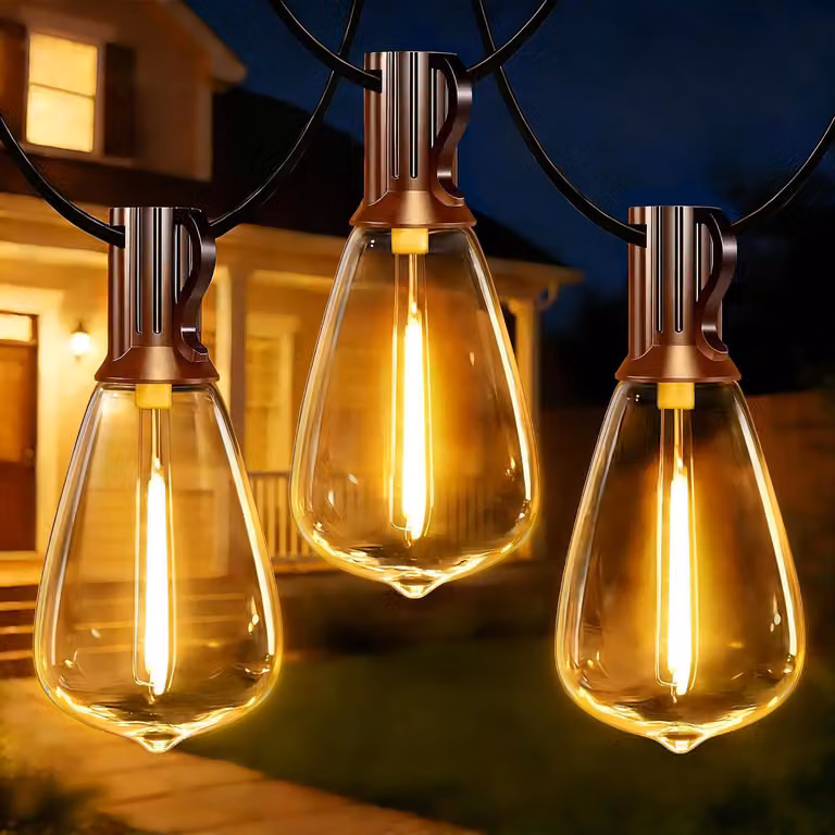 Światełka zewnętrzne - Oświetlenie ogrodu - Atmosfera świąteczna - Z pilotem - 25 diod LED - Ciepła biel
