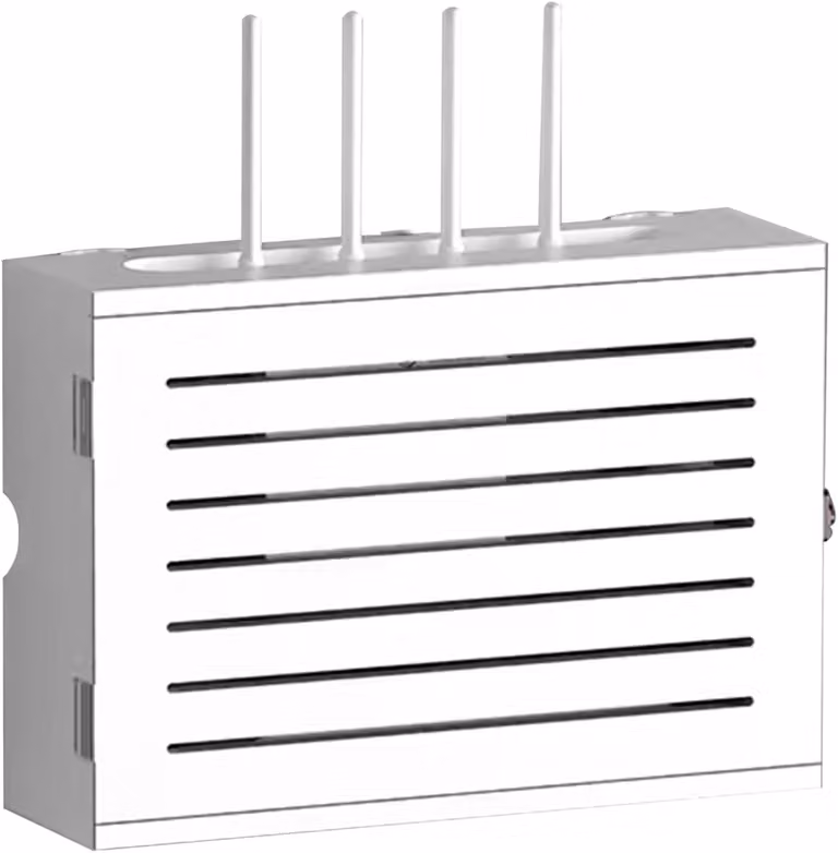 MNBVH drewniana półka na router, pudełko do przechowywania wifi, uchwyt ścienny, wiszące ozdobne zarządzanie kablami wifi biały