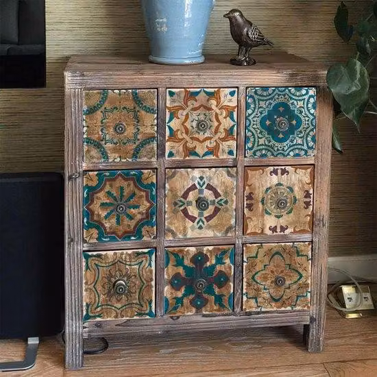 Płytki ścienne w stylu industrialnym – 20 x 20 cm – samoprzylepne – PVC – 24 sztuki – naklejki ścienne do łazienki – kuchni – płytki ścienne – samoprzylepne – z wzorem