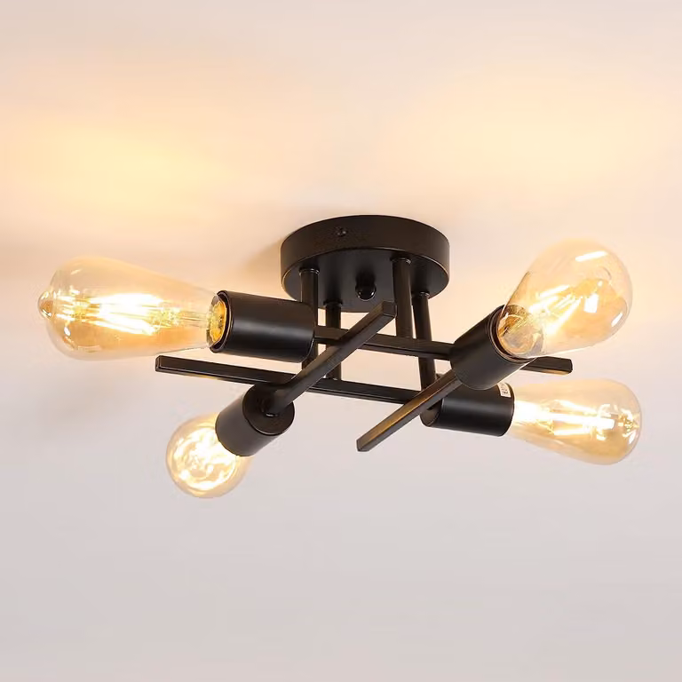 Elegancka lampa wisząca w stylu vintage, przemysłowa, z trzema żarówkami E27