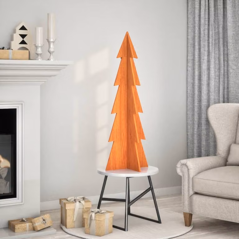 Maison Exclusive – choinka do dekoracji, brązowa woskowa, 112 cm, lite drewno sosnowe