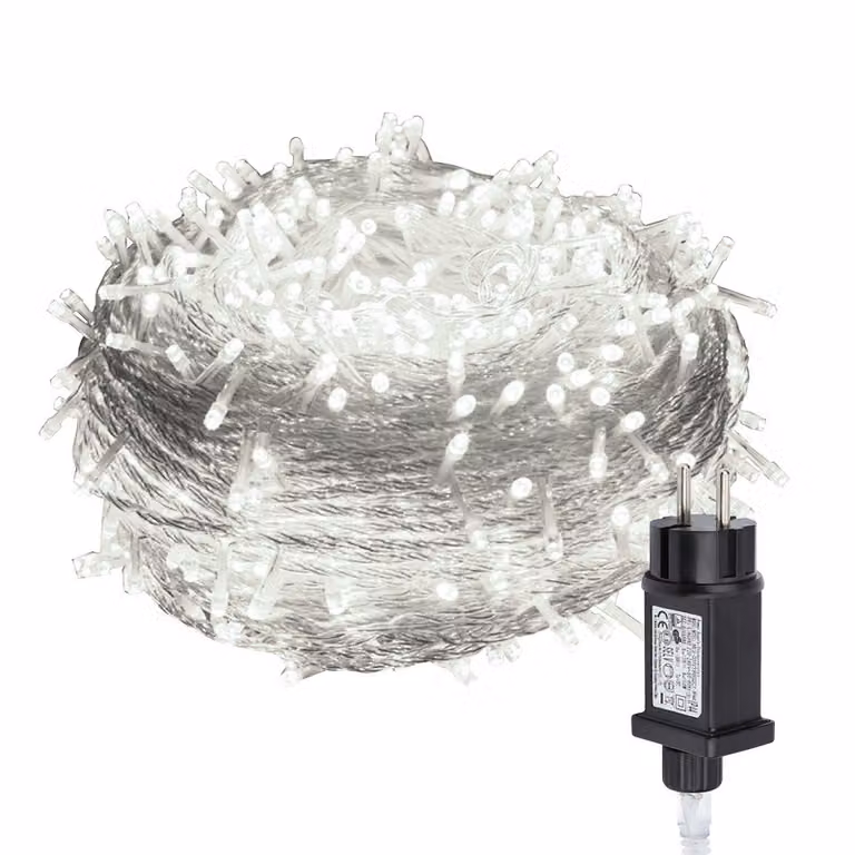 Yakimz 10M 100 lampek choinkowych LED lampki choinkowe zimna biel 8 trybów oświetlenia ogród imprezowy dekoracja zewnętrzna lampki choinkowe