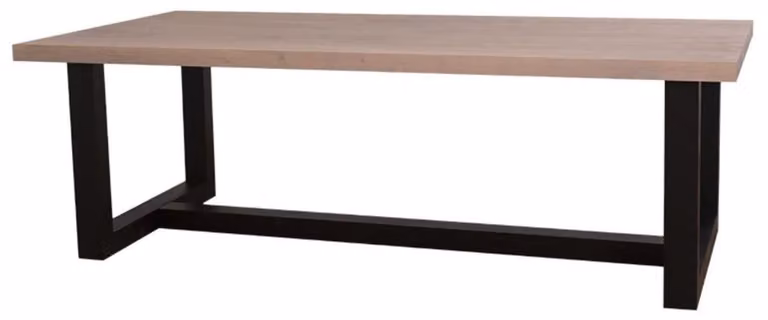 Stół do jadalni w stylu rustykalnym Casa Padrino kolory naturalny / czarny 240 x 120 x wys. 78 cm - stół do jadalni z litego drewna