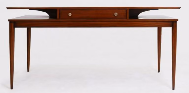 Casa Padrino luksusowe biurko art deco z szufladą brązowe 154 x 80 x h. 78 cm - Biurko z litego drewna - Meble biurowe - Luksusowa jakość