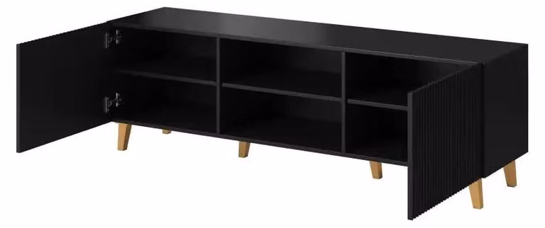 Szafka RTV PAFOS 150x40x52 czarny mat
