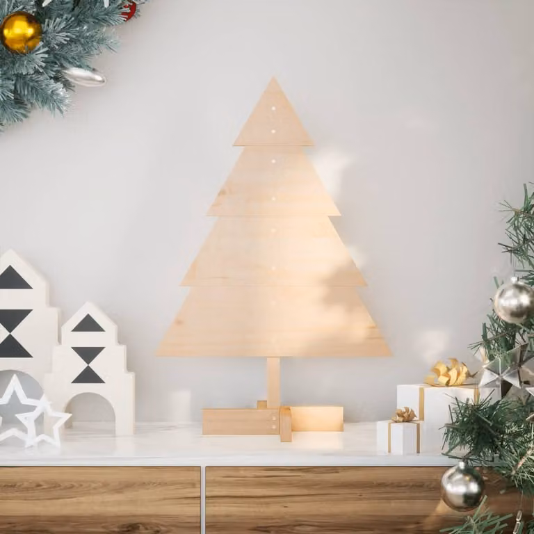 Maison Exclusive - Drewniany choinka świąteczny, 70 cm, wykonany z litego drewna, idealny do dekoracji
