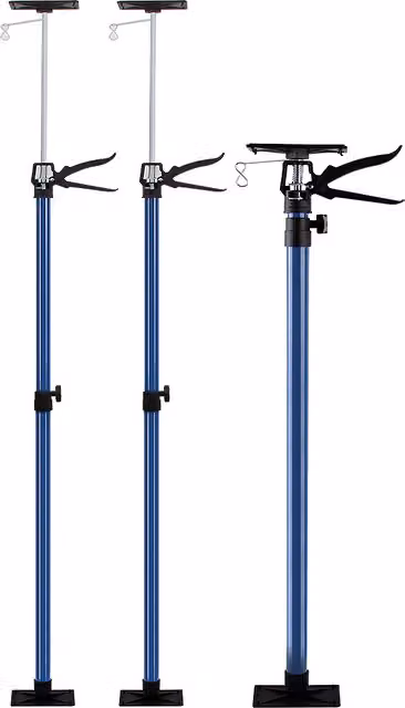 Zestaw 2 sztuk podpór stropowych Monzana w kolorze niebieskim, regulacja 115-290 cm, wykonane ze stali
