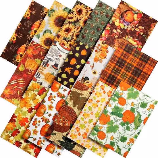 Kawałki tkaniny patchwork 25x25 cm - 70 sztuk, bawełna - Kolorowe tkaniny do projektów DIY - Idealne do rękodzieła - Vemera