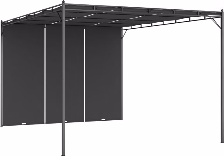 Altana ogrodowa z zasłoną boczną, 4 x 3 x 2,25 m, antracytowa