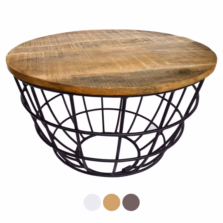 Stolik kawowy Lexington salon 75cm lite drewno zrównoważony tabacco