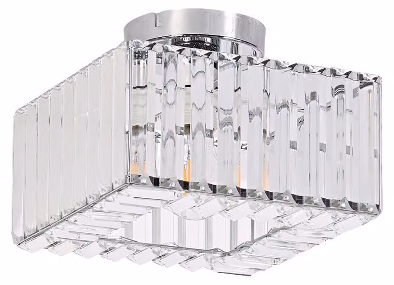 Lampa sufitowa kwadratowa VETRO chromowana 1xE27x15W szkło wym:19,3x24,5x24,5cm IP20 Light Prestige