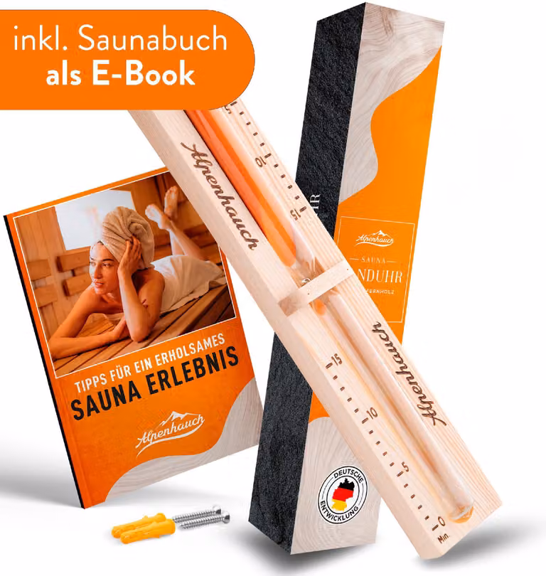 ALPENHAUCH Sauna Sanduhr 15 Minuten aus 100%