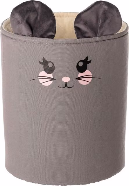 Kosz na zabawki Happy Band Mouse marki Yellowtipi, kolor szary, W x S x G: 40 x 30 x 40 cm