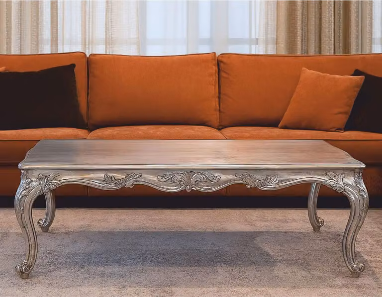Casa Padrino stolik barokowy srebrny 135 cm - Meble w stylu barokowym - Wyprodukowano we Włoszech