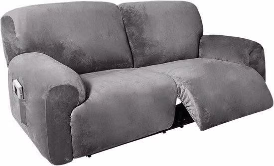 Zestaw kanap typu lounge – 6 elementów – 190–254 cm – szary