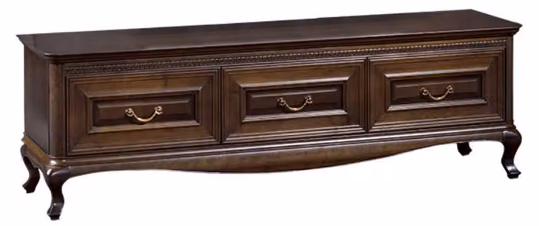 Casa Padrino secesyjny kredens ciemnobrązowy 165,9 x 45,6 x wys. 52 cm - Szafka TV z 3 szufladami - Meble do salonu