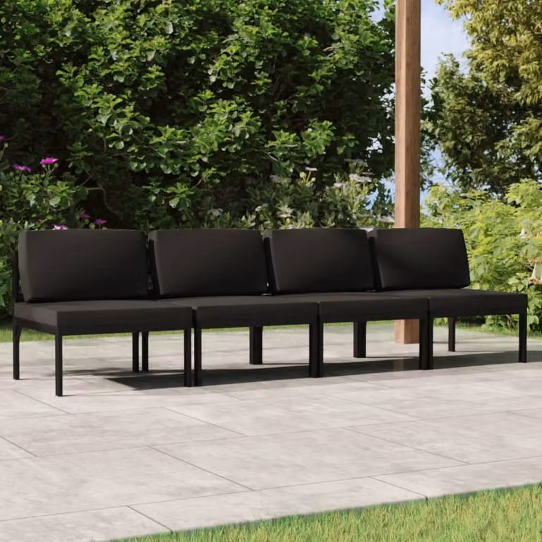 Maison Exclusive - 4-os. sofa ogrodowa z poduszkami, aluminium, antracytowa
