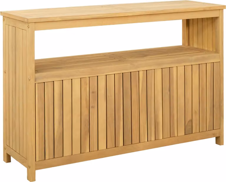 Stół konsolowy do ogrodu z półką Jasna akacja 110 x 35 x 75 cm