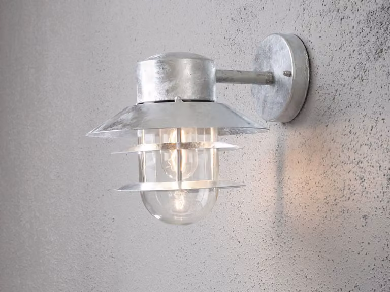Zewnętrzna lampa ścienna LED do zawieszenia, odporna na warunki atmosferyczne, oprawa zewnętrzna 24 cm, srebrna