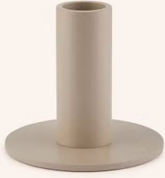 Ceramiczny świecznik na świece typu taper Cooee Design w kolorze beige o minimalistycznym, okrągłym kształcie