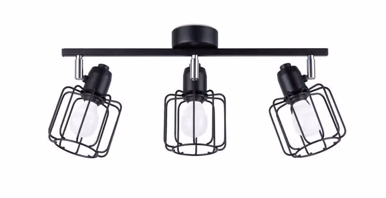 Plafon BELUCI 3 czarny 3xE14 10W stal 19x17x48cm Sollux Lighting