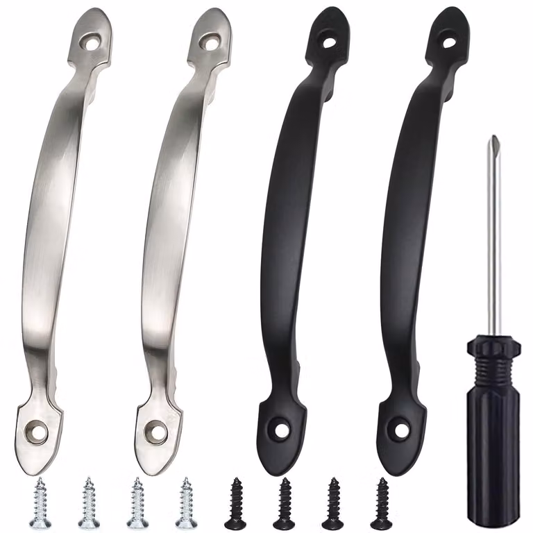 Uchwyty do mebli, szafki kuchenne, 4 sztuki, 160 mm, srebrne/czarne