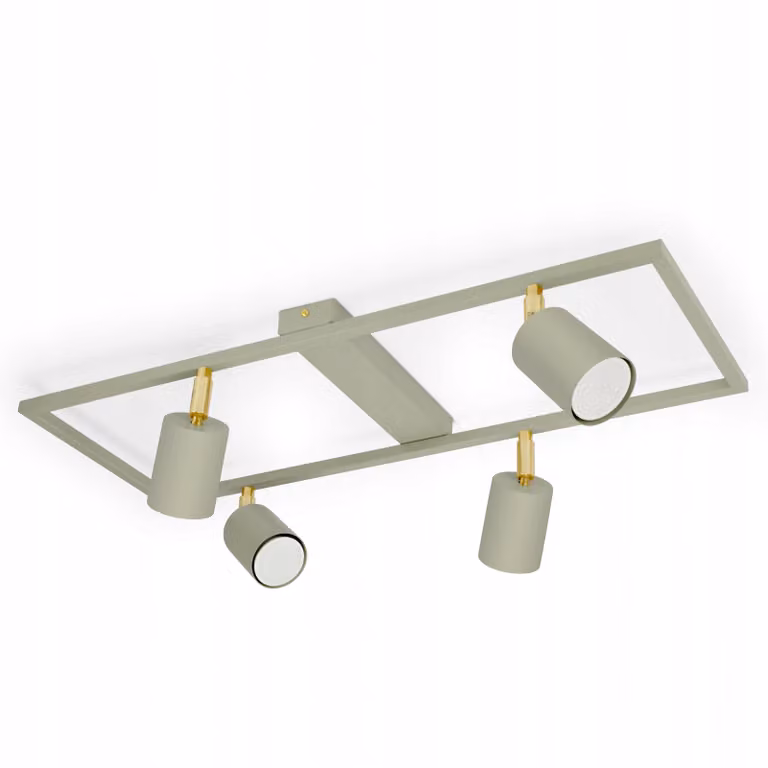 Lampa sufitowa LED Luxolar, 4-punktowa, GU10, 15 W, zielono-złota, regulowana i obrotowa, do salonu i jadalni