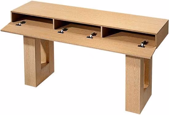 Stół drewniany, 160 cm, prostokątny stolik wejściowy do przedpokoju, sypialni, salonu lub holu, wąski stół o rustykalnym, wiejskim stylu, łatwy montaż, powierzchnia w kolorze naturalnego drewna