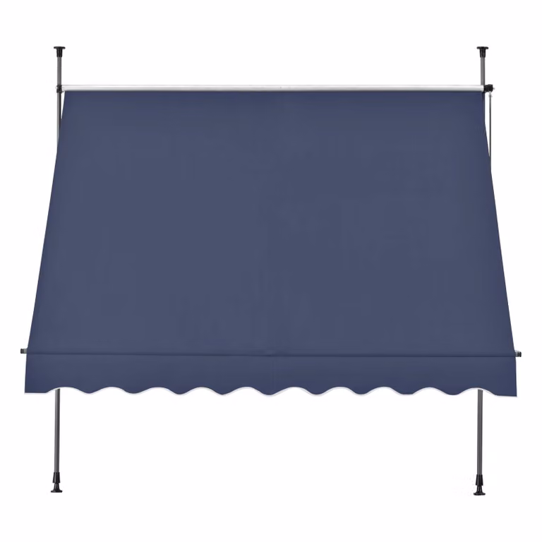 Markiza zaciskowa In And OutdoorMatch Birdy - Wysuwana markiza - Ciemnoniebieski - 350 x 120 cm - Stal i tkanina - Wodoodporny - Ochrona UV