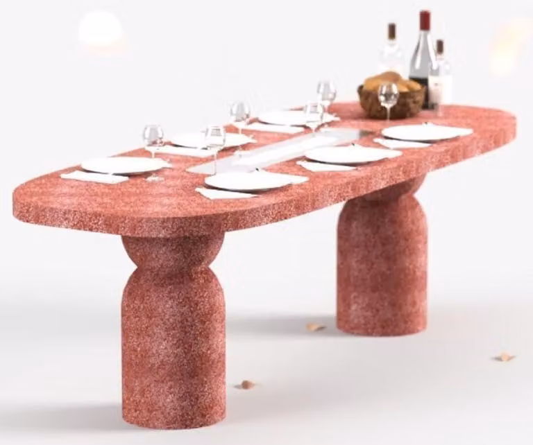 Stół jadalny Casa Padrino z kominkiem na bioetanol, wymiary: 240 x 110 x 75 cm - Dostępny w różnych kolorach - Stół do jadalni - Stół do ogrodu - Meble do jadalni - Meble ogrodowe - Luksusowe meble - Eleganckie wyposażenie