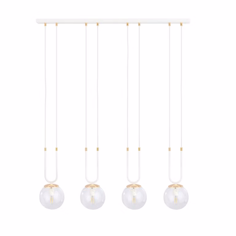 Żyrandol Emibig 4xE14 40W GLAM 4 WHITE/TRANSPARENT 1116/4