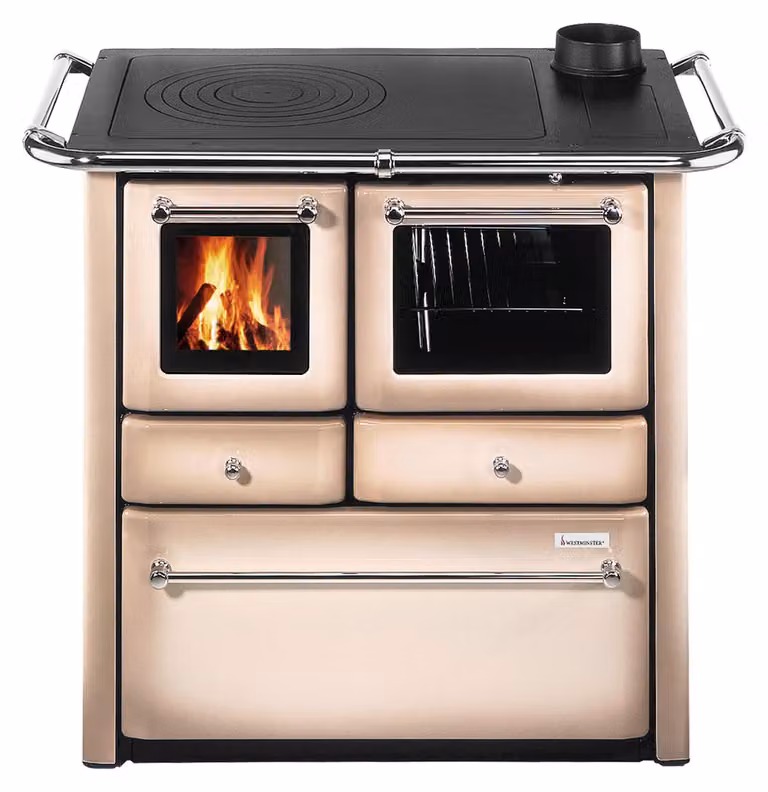Piekarnik Westminster K 85 F, kolor cappuccino, stal nierdzewna, z szufladą na piekarnik po prawej stronie