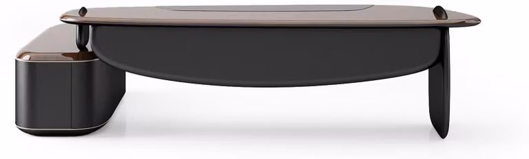 Brauner Holzschreibtisch im eleganten Design für Homeoffice