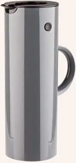Termos Stelton EM77 w kolorze szarym ze wzorem pasków, wykonany ze stali nierdzewnej, szkła i tworzywa sztucznego