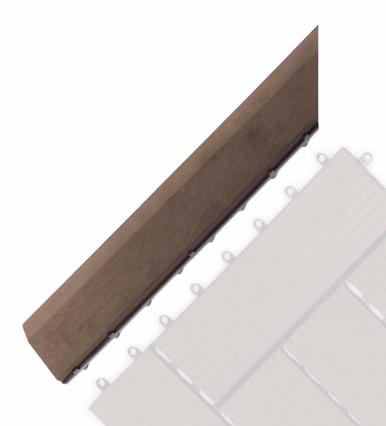 Listwa zakończeniowa G21 teak indyjski do płytek WPC, narożnik 38,5 x 7,5 cm (lewy)