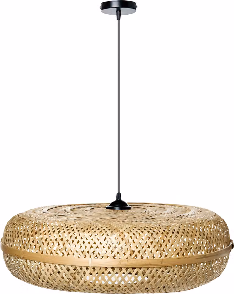 BELIANI Lampa wisząca naturalna bambusowy klosz inspirowana stylem boho pleciona okrągła salon jadalnia oświetlenie