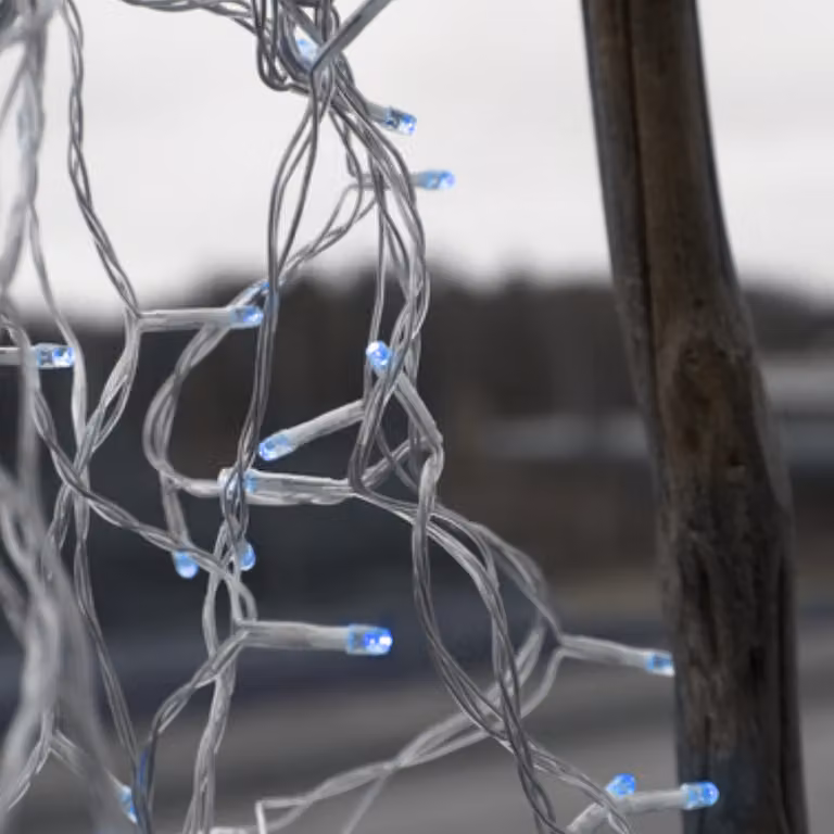 Lampki choinkowe LED 80 diod 8m niebieskie transparentny