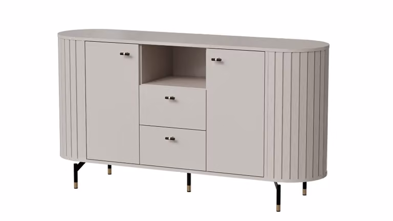 MINIO go for it, komoda "ZAMA" 150 cm, dwie szuflady, ozdobne zaokrąglone boki, kolor Cashimire