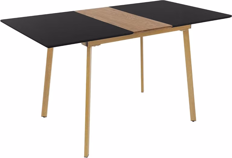 Stół rozkładany - stół do jadalni - stół do wspólnych posiłków - design skandynawski - 110/140 x 75 cm - czarny