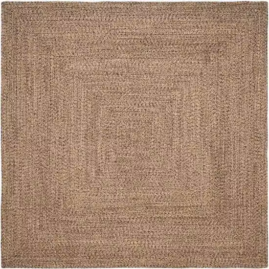 Prostokątny dywan - dywan z juty - dekoracja do salonu - możliwość prania w pralce - wymiary: 200 x 200 cm - kolor: naturalny, czarny