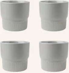 Zestaw 4 porcelanowych kubków Marc O'polo Moments w kolorze szarym