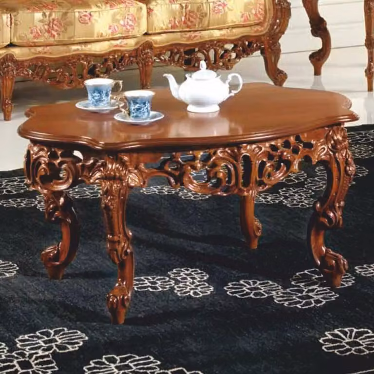 Casa Padrino stolik kawowy w stylu barokowym brązowy 103 cm - Meble w stylu barokowym - Wyprodukowano we Włoszech