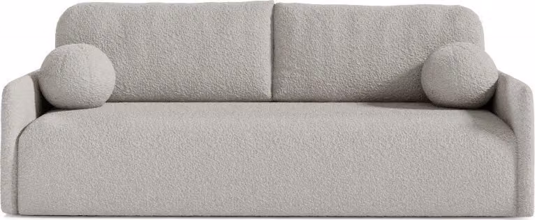 Sofa rozkładana GLOV, sofa z funkcją spania i podstawą do spania, sofa rozkładana, sofa z chromowanymi nóżkami, sofa z pluszowego weluru, kolor: szary