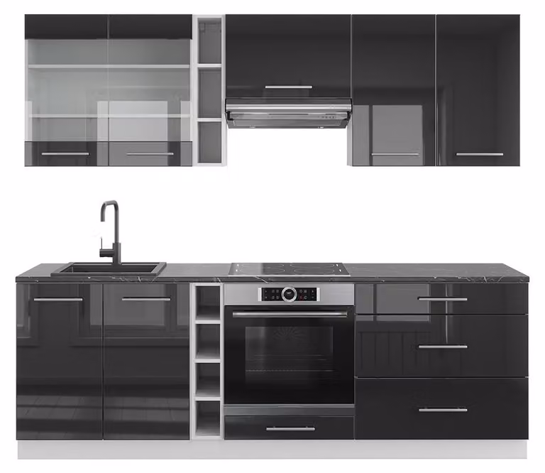 Szafka kuchenna Vicco Fame-Line Antracytowy wysoki połysk/biały 235 cm , BP Antracyt, Model 42303
