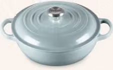 Garnek emaliowany Le Creuset Gourmet Signature z żeliwa, kolor zielony i biały, pojemność 22 l