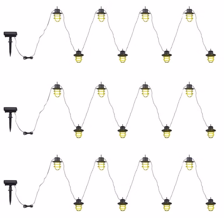 Łańcuch świetlny LED zasilany energią słoneczną, 24 lampki z efektem płomienia, długość 200 cm
