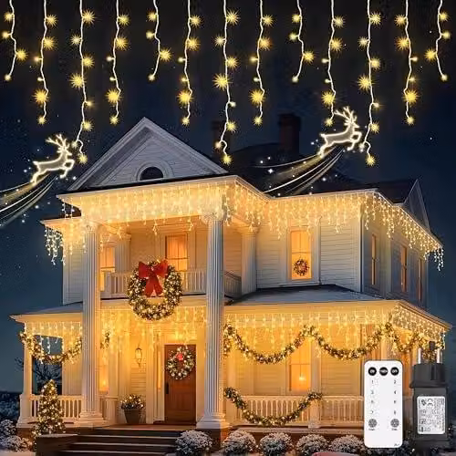 Łańcuch świetlny sopel lodu 5M 200LED kurtyna na boże narodzenie